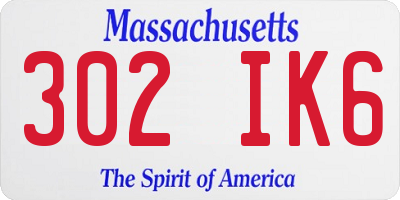 MA license plate 302IK6