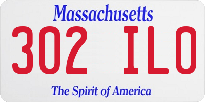 MA license plate 302IL0