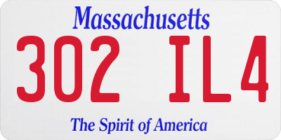 MA license plate 302IL4