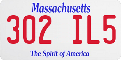 MA license plate 302IL5