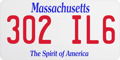 MA license plate 302IL6
