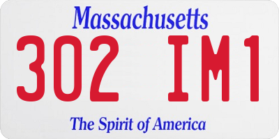MA license plate 302IM1