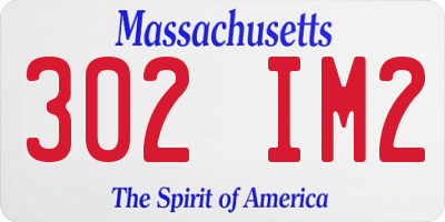 MA license plate 302IM2