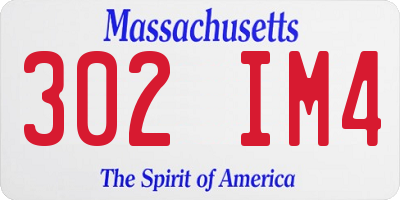 MA license plate 302IM4