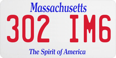 MA license plate 302IM6