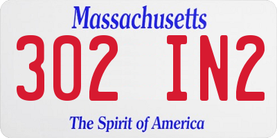 MA license plate 302IN2