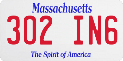 MA license plate 302IN6