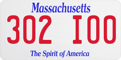 MA license plate 302IO0