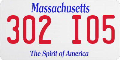MA license plate 302IO5