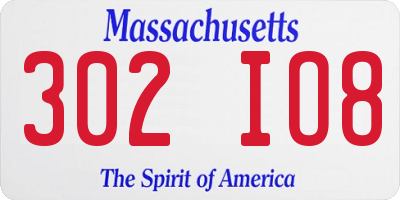 MA license plate 302IO8