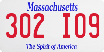 MA license plate 302IO9