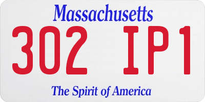 MA license plate 302IP1