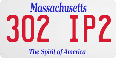 MA license plate 302IP2
