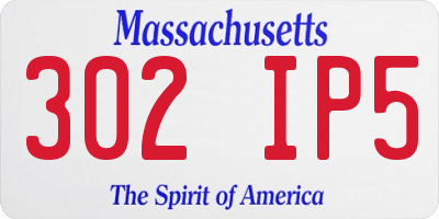MA license plate 302IP5