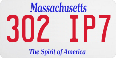 MA license plate 302IP7