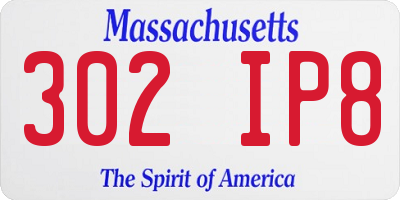 MA license plate 302IP8