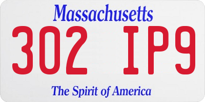 MA license plate 302IP9