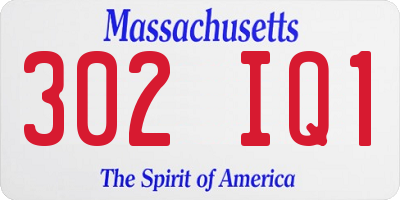MA license plate 302IQ1