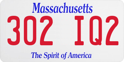 MA license plate 302IQ2