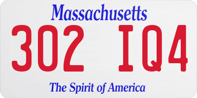 MA license plate 302IQ4