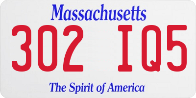 MA license plate 302IQ5