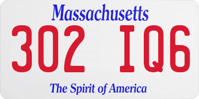 MA license plate 302IQ6
