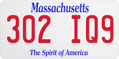 MA license plate 302IQ9