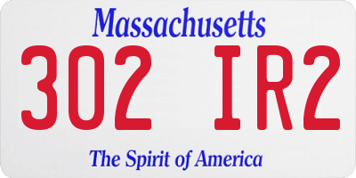 MA license plate 302IR2