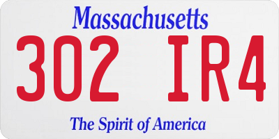 MA license plate 302IR4