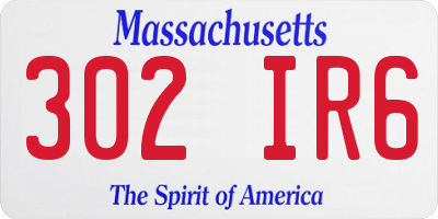 MA license plate 302IR6