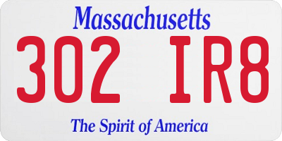 MA license plate 302IR8