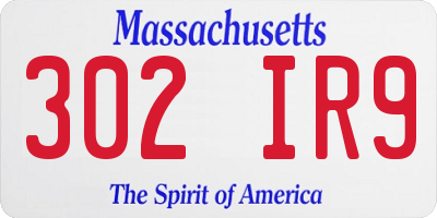 MA license plate 302IR9