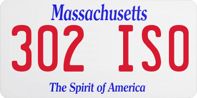 MA license plate 302IS0