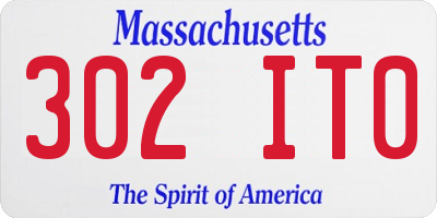 MA license plate 302IT0