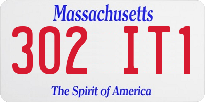 MA license plate 302IT1