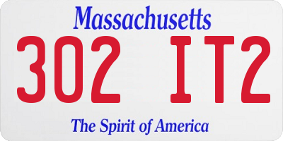 MA license plate 302IT2