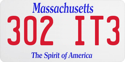 MA license plate 302IT3