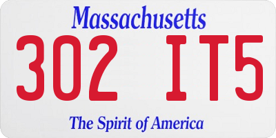 MA license plate 302IT5
