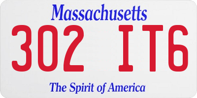MA license plate 302IT6