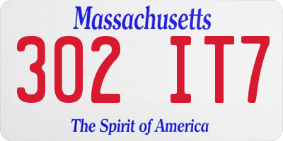 MA license plate 302IT7