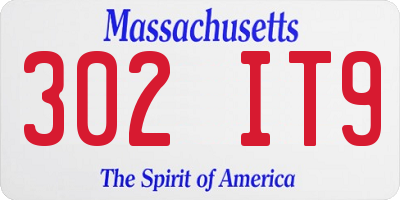 MA license plate 302IT9