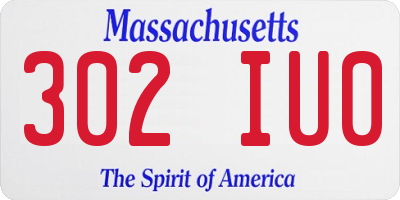 MA license plate 302IU0
