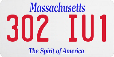 MA license plate 302IU1