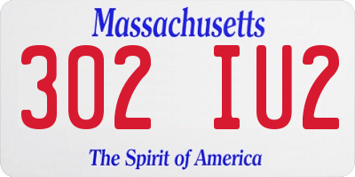 MA license plate 302IU2