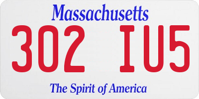MA license plate 302IU5