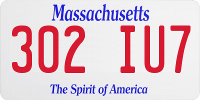 MA license plate 302IU7