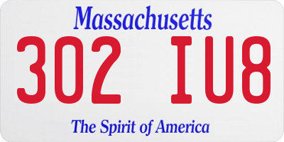 MA license plate 302IU8