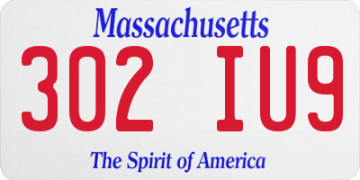 MA license plate 302IU9