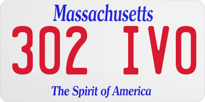 MA license plate 302IV0