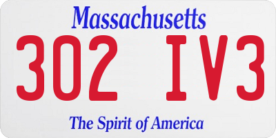 MA license plate 302IV3